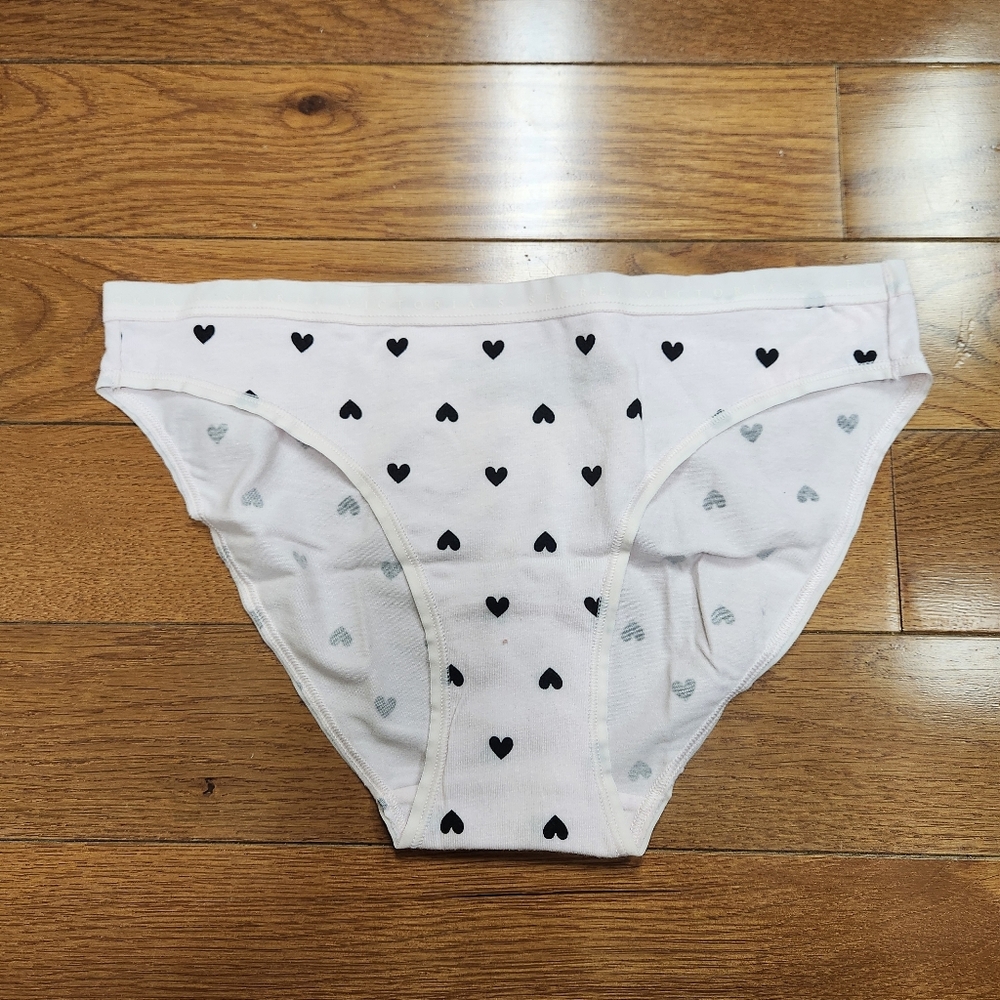 Kids Heart Patterned Underwear - White and Black